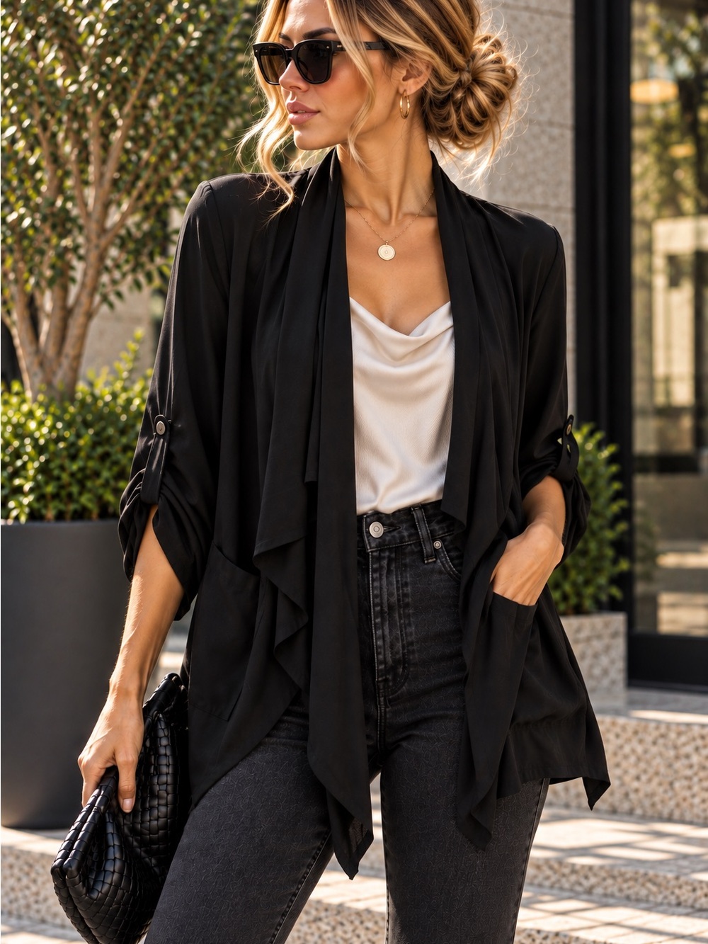 Andrea Jovine Black Women’s Jacket/Coat